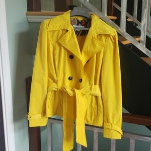 Black Rivet yellow trench coat XL